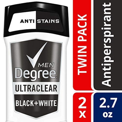 Degree men's antiperspirant for black and white clothing