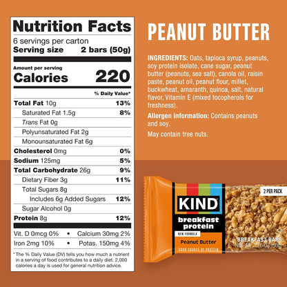 KIND low sodium breakfast snack bars