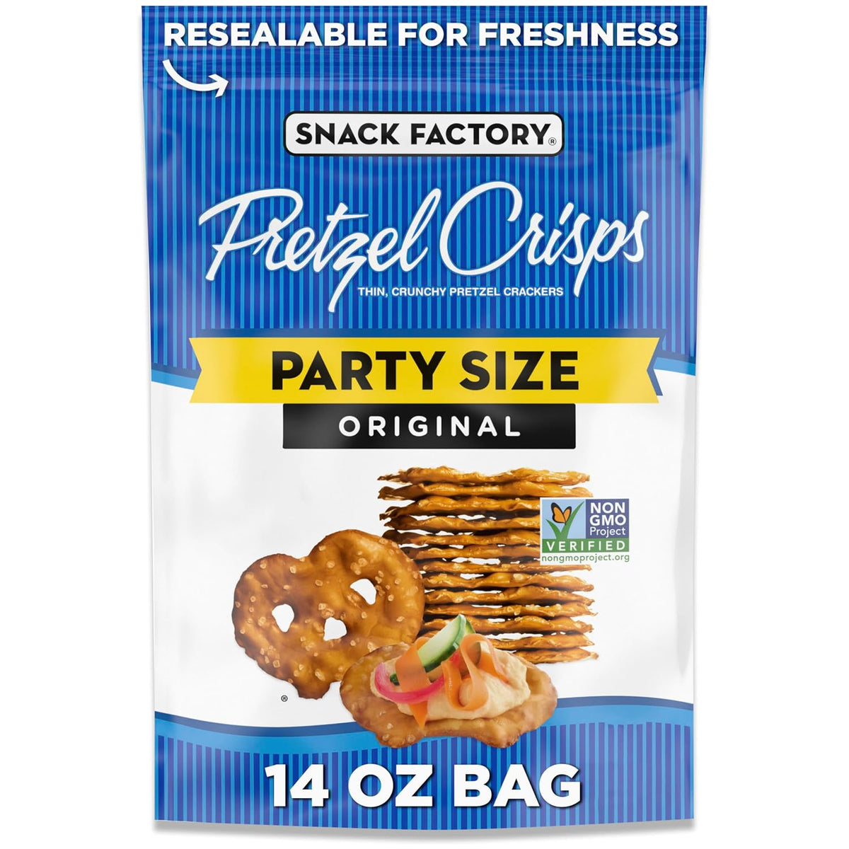 Non-GMO original pretzel crisps resealable snack bag