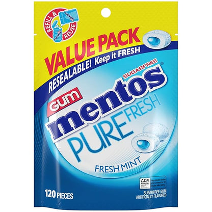 Mentos Pure Fresh sugar free gum fresh mint 120 piece bag