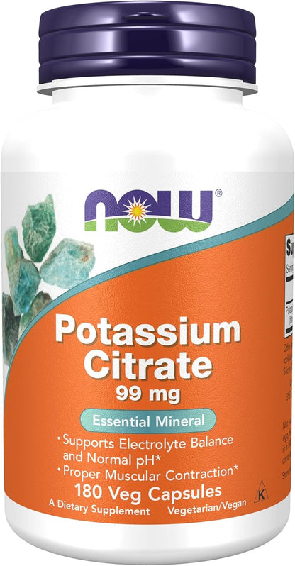 NOW Foods Potassium Citrate 99 mg supplement bottle