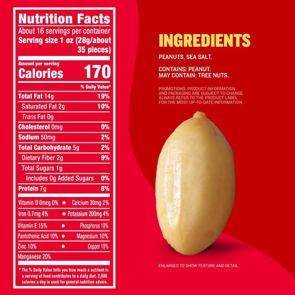 Lightly salted roasted peanuts in resealable can