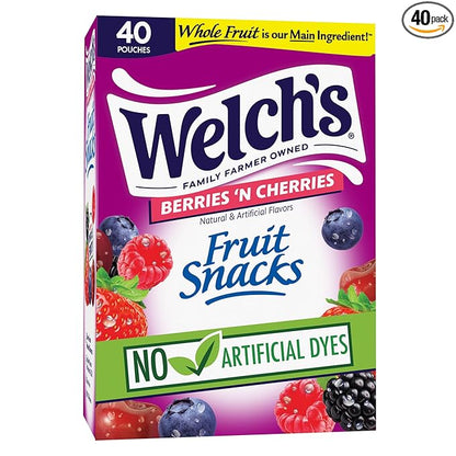 Welch's Berries 'N Cherries fruit snacks 40 count box