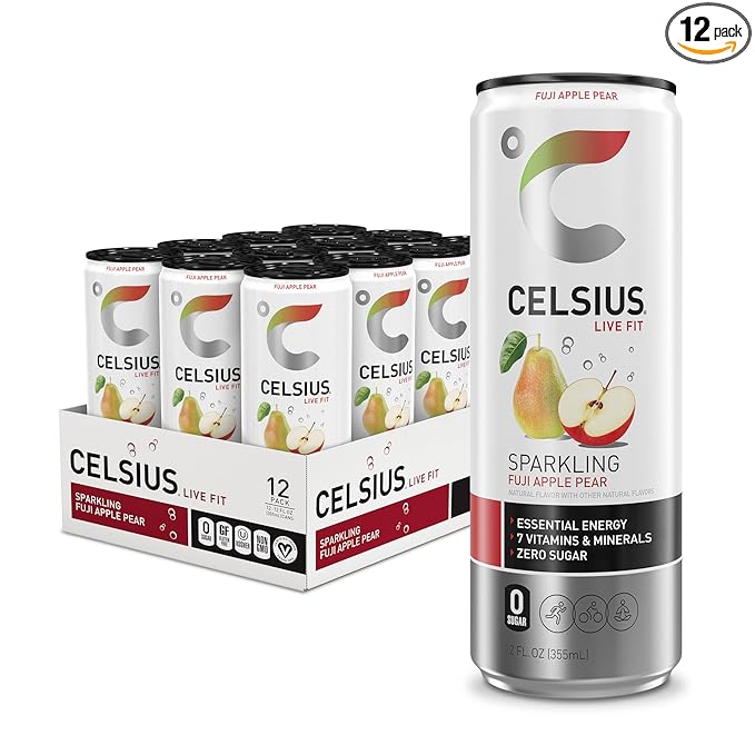 CELSIUS Sparkling Fuji Apple Pear 12-pack cans