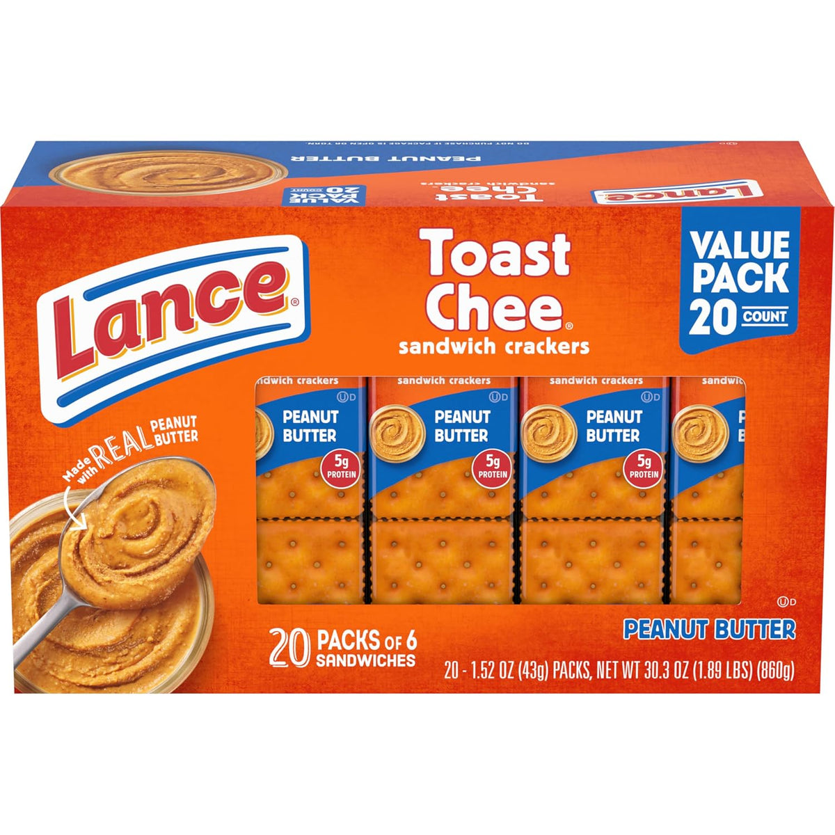 Lance ToastChee snack packs with peanut butter filling