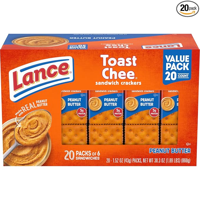 Lance ToastChee peanut butter sandwich crackers 20 count