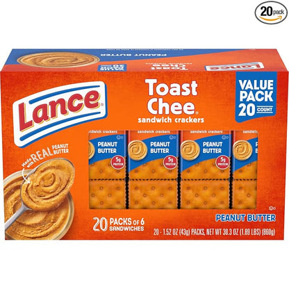Lance ToastChee peanut butter sandwich crackers 20 count