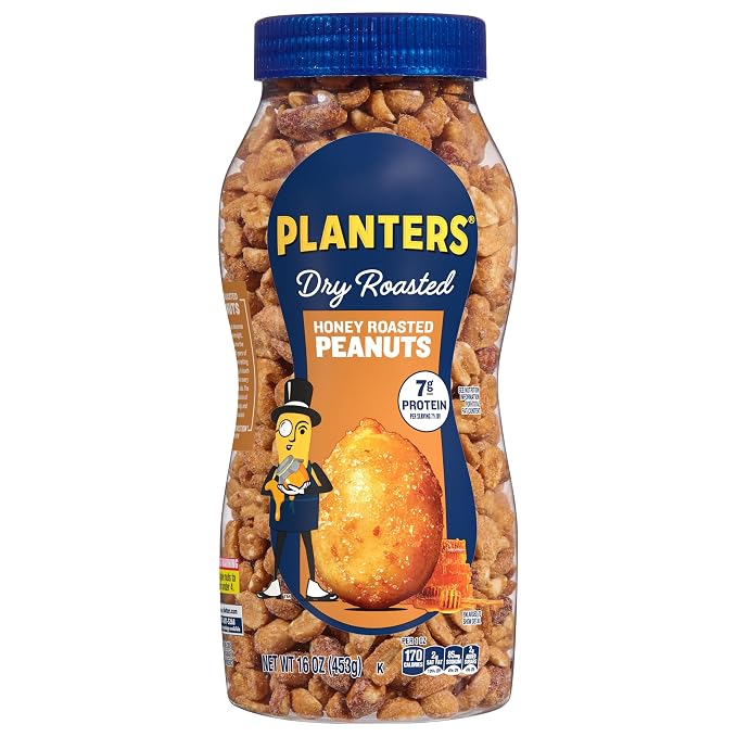 PLANTERS honey roasted peanuts 16 oz jar