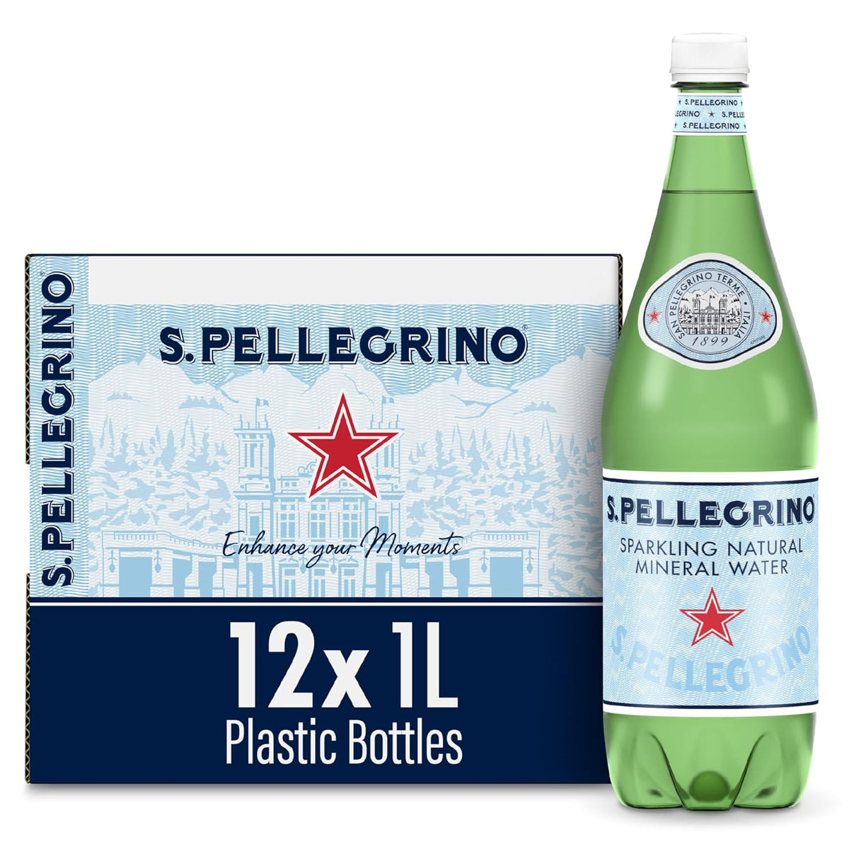San Pellegrino 33.8 fl oz plastic water bottles