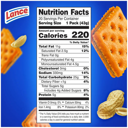 Peanut butter sandwich crackers in convenient snack packs
