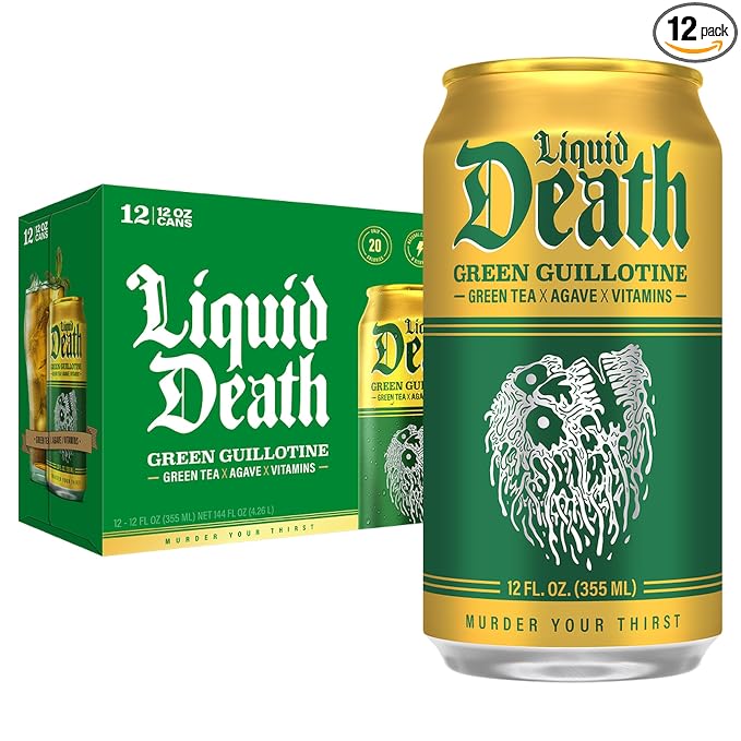 Liquid Death Green Guillotine green tea iced tea 12 pack