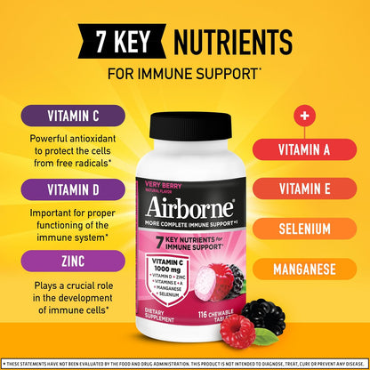 Airborne Very Berry no water chewable supplement