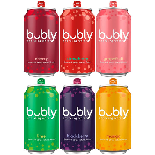 Bubly 12 fl oz sparkling water cans variety pack