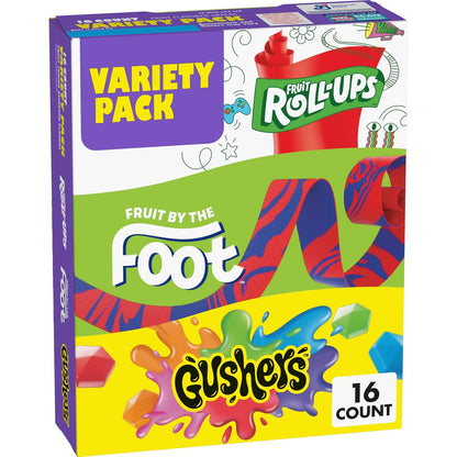 Fruit by the Foot Roll-Ups and Gushers snack assortment