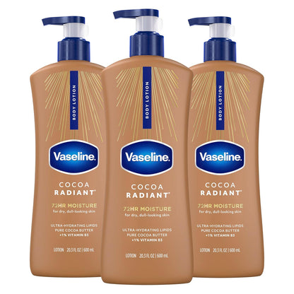 Vaseline cocoa butter lotion for dry skin bottles