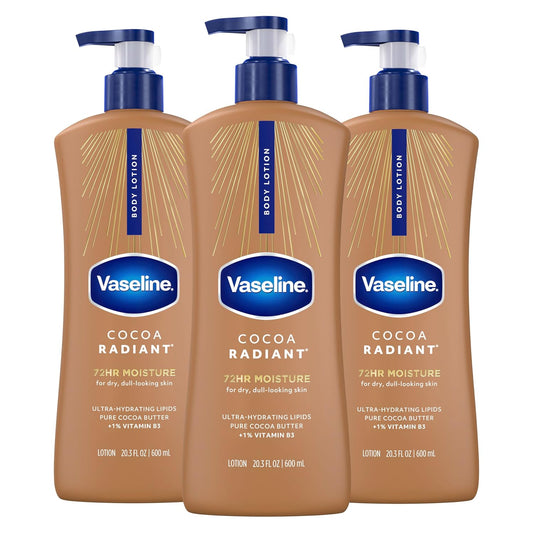 Vaseline cocoa butter lotion for dry skin bottles