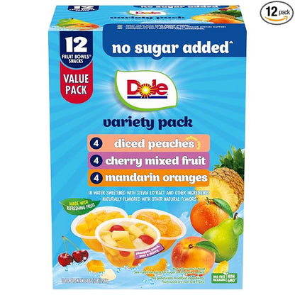Dole diced peaches mandarin oranges and cherry mixed fruit 12 pack