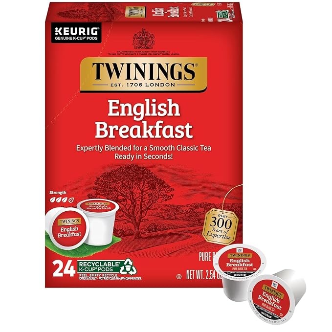 Twinings English Breakfast Black Tea K-Cup Pods 24 count