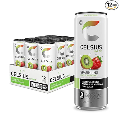 CELSIUS Sparkling Kiwi Strawberry sugar free energy drink 12 pack