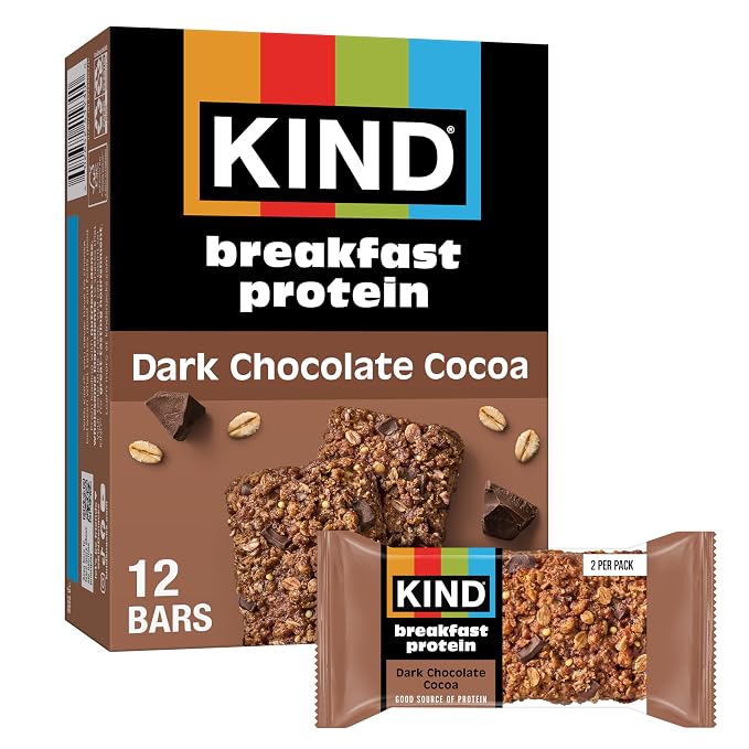 KIND Dark Chocolate Cocoa breakfast protein bars box