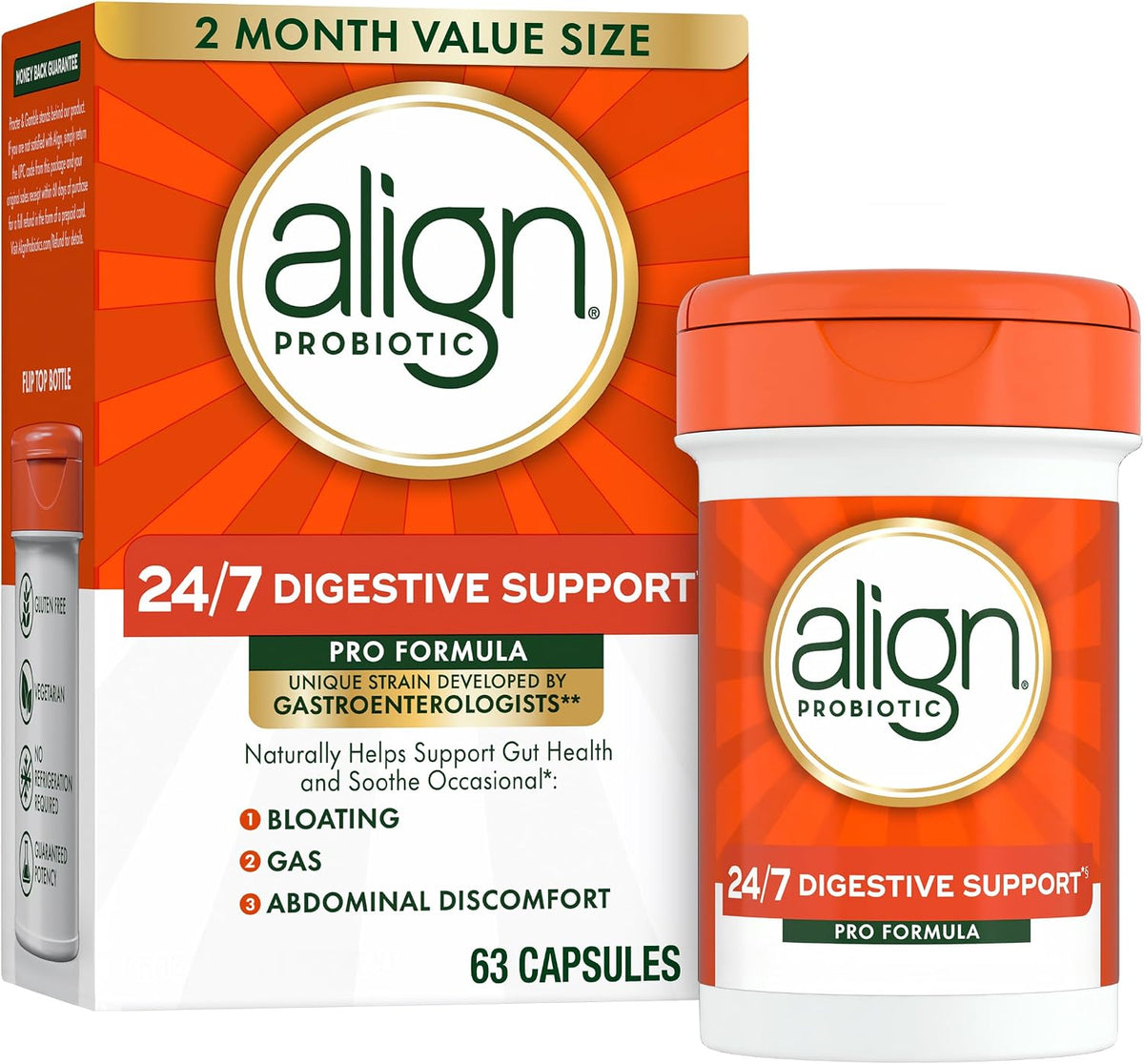 Align probiotics for women and men bottle