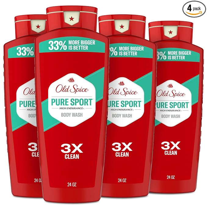 Old Spice Pure Sport men's body wash, 24 fl oz four-pack