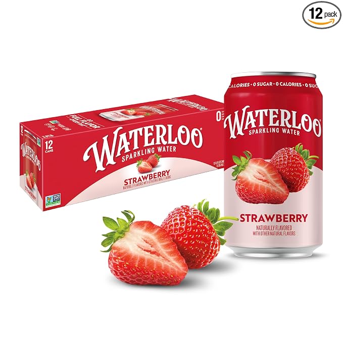 Waterloo Strawberry Sparkling Water 12 pack cans