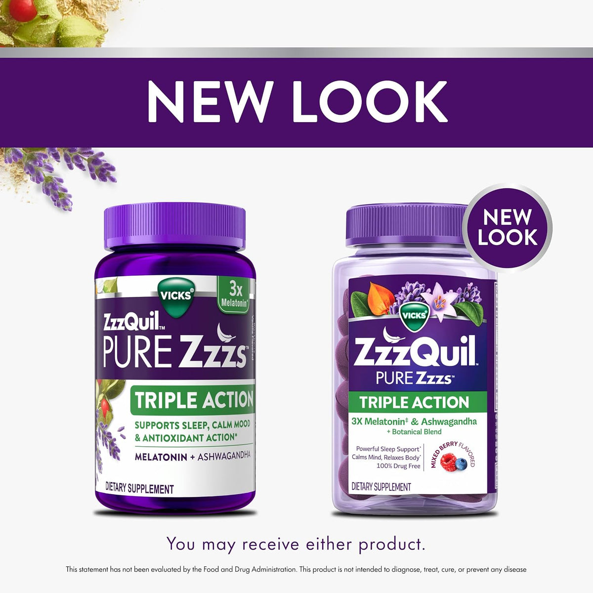 ZzzQuil Triple Action sleep aid gummies packaging details