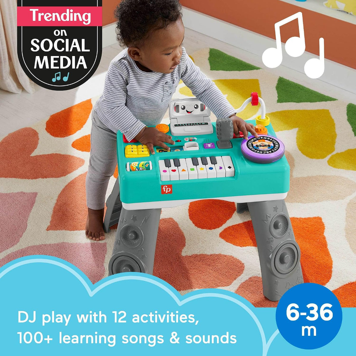 Interactive baby learning table with piano