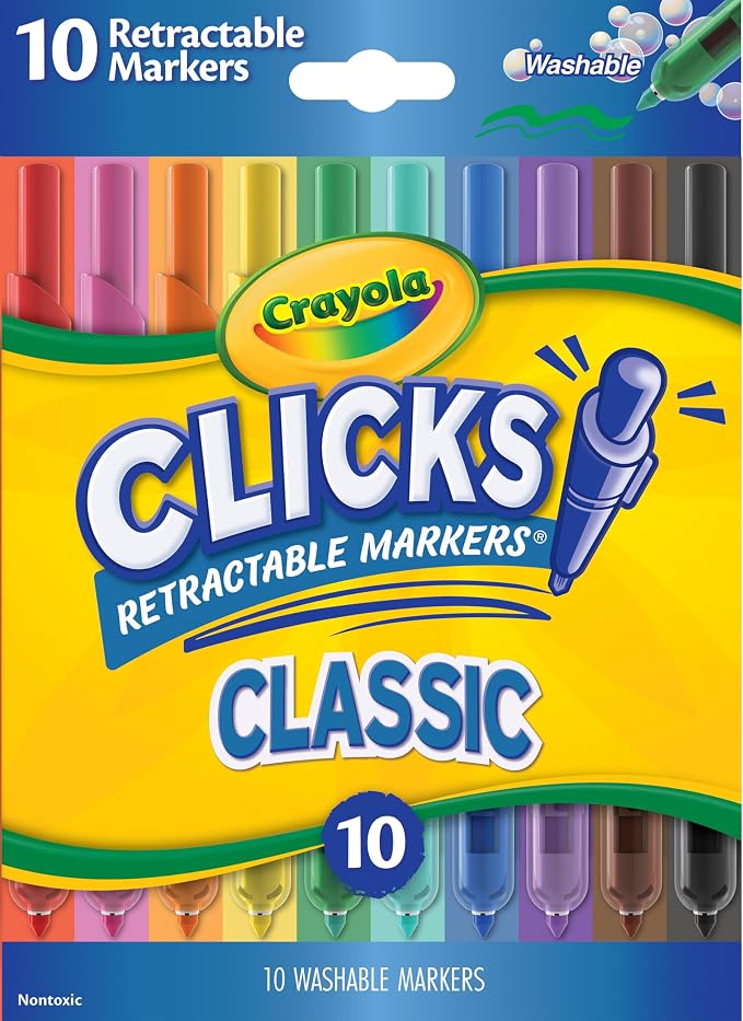 Crayola Clicks retractable tip markers 10 count set