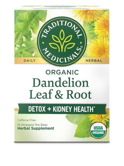 Organic dandelion root herbal tea with 16 tea bags