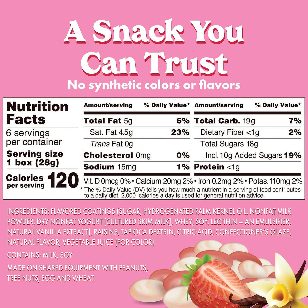 Strawberry and vanilla yogurt covered raisins by Sun-Maid