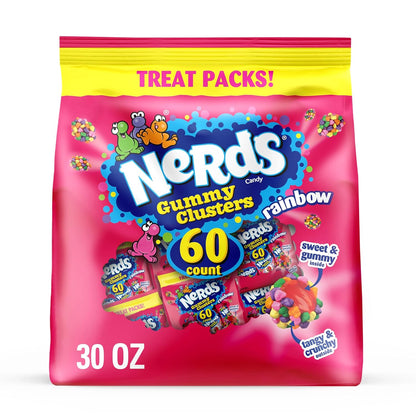 Nerds rainbow gummy clusters candy box 30 oz