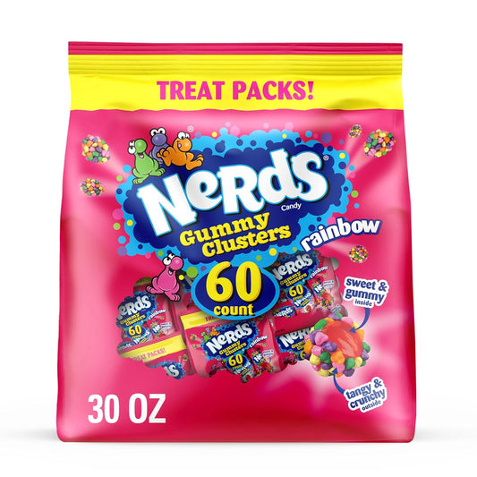 Nerds rainbow gummy clusters candy box 30 oz