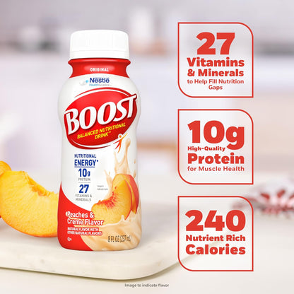 BOOST Peaches & Crème ready-to-drink shake pack