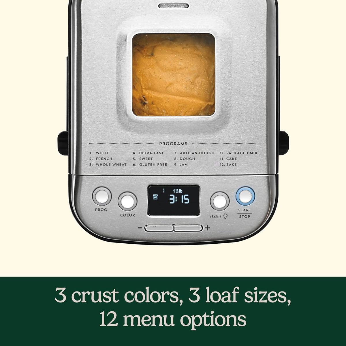 Compact stainless steel automatic bread maker