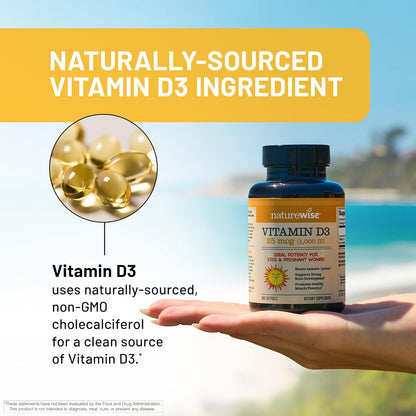 360 count NatureWise Vitamin D3 mini softgels bottle