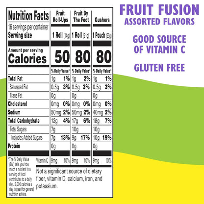 Gluten free fruit flavored snack packs for lunchboxes