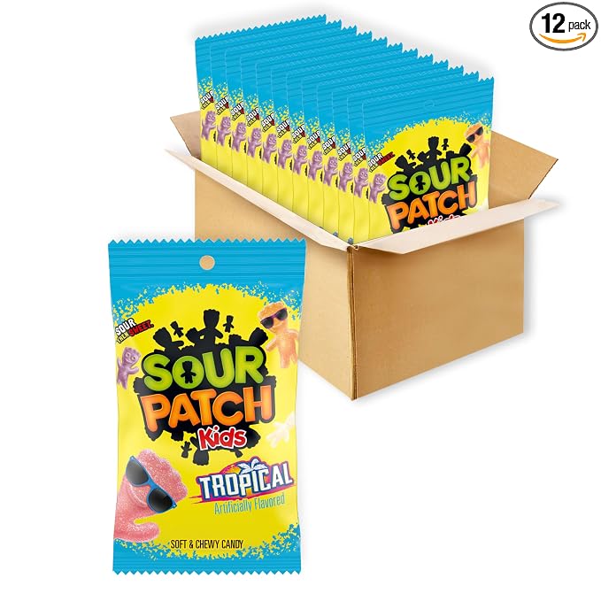 SOUR PATCH KIDS Tropical soft and chewy gummy candy