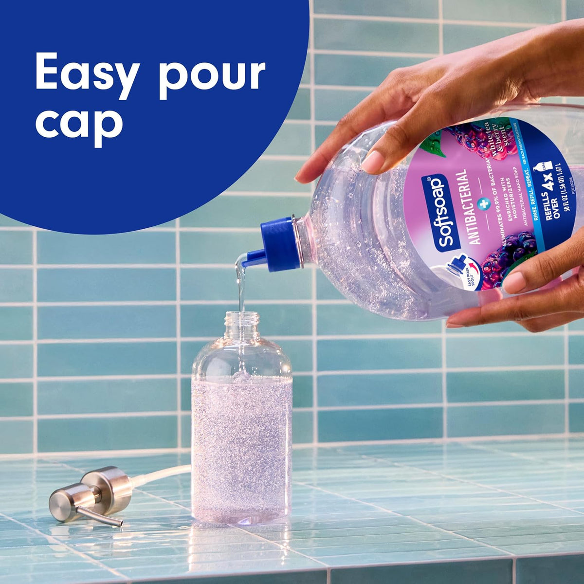 Softsoap antibacterial soap refill for bathroom and kitchen sinks