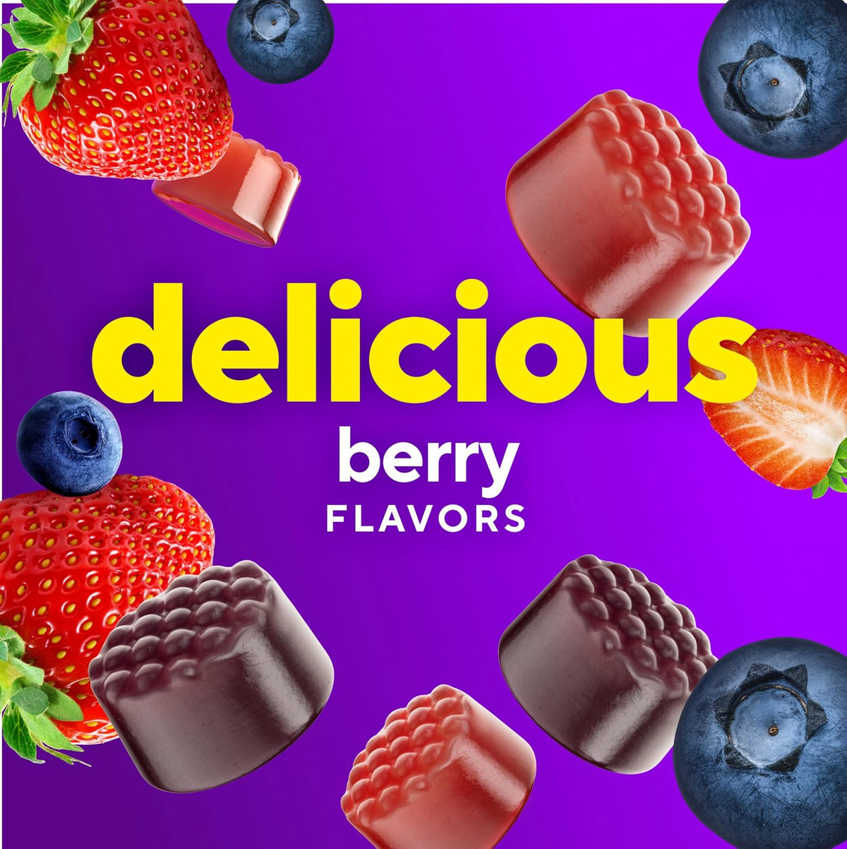 Berry flavored women's multivitamin gummy supplement