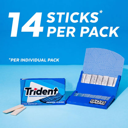 Individually wrapped Trident sugar free gum sticks
