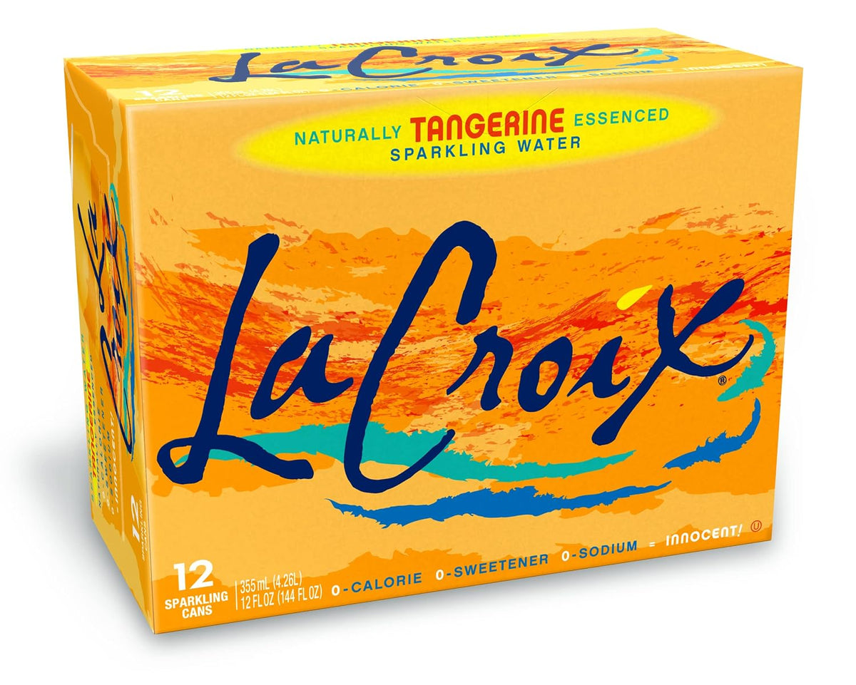 La Croix Sparkling Water Tangerine citrus flavor