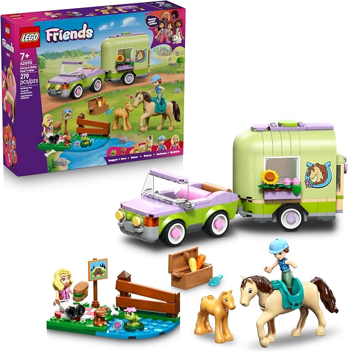 LEGO Friends Horse and Baby Foal Trailer building set box