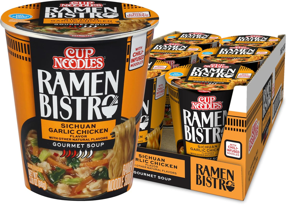 Sichuan garlic chicken instant ramen cup packaging
