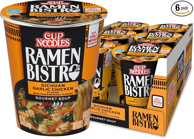 NISSIN Cup Noodle Ramen Bistro Sichuan Garlic Chicken 6-pack