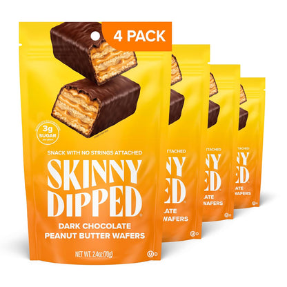SKINNYDIPPED peanut butter wafer dark chocolate snack