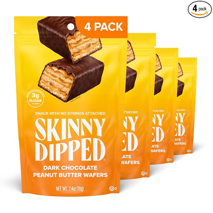 SkinnyDipped dark chocolate peanut butter wafer 3.17oz package