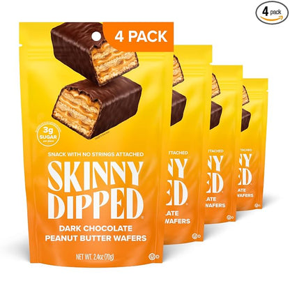 SkinnyDipped dark chocolate peanut butter wafer 3.17oz package