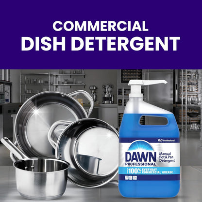 Dawn PRO Manual Pot and Pan Detergent, Dish Soap Liquid for Dishwashing by Hand, Bulk Concentrate for Commercial Use, 1 gal